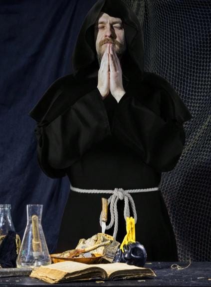 Black Hooded Monk Robe Costume | Gothic Medieval Cloak, Unisex Fantasy Outfit - image 6