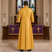 Gold Clergy Cassock Robe: Traditional Roman Soutane for Ministers - image 2