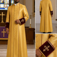 Gold Clergy Cassock Robe: Traditional Roman Soutane for Ministers - image 3