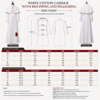 White Cotton Cassock with Red Piping, Custom Clergy Robe, Pastor Vestment - image 3
