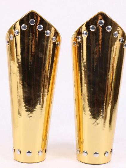 Gold Armor Bracers: Medieval Viking Faux Leather Arm Guards for Cosplay - image 5