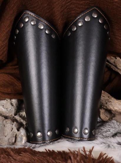 Gold Armor Bracers: Medieval Viking Faux Leather Arm Guards for Cosplay - image 6