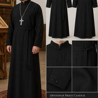 Orthodox Priest Cassock Cotton Clergy Robe: White Traditional Church Vestment, Full Length Clerical Gown - image 3