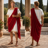 Men’s Roman Senator Toga – Classical Ancient Rome Costume, Historical Draped Garment - image 2