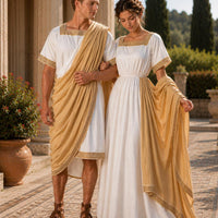 Couple  Roman Senator Toga – Classical Ancient Rome Costume, Historical Draped Garment - image 2