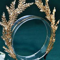 Gold Leaf Crown Headpiece, Greek Goddess Tiara, Bridal Wedding Hair Vine - image 3